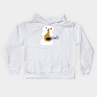 Snowman Playing Saxophone Kids Hoodie